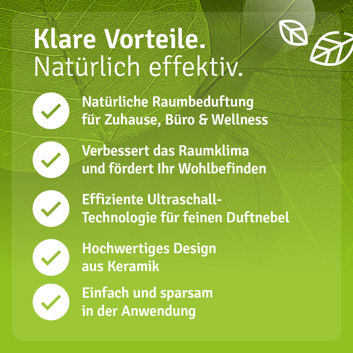 Keramik Aroma Diffuser weiß mit LED-Beleuchtung Vorteile