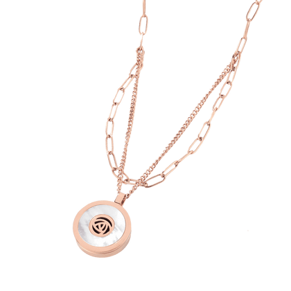 Aromaschmuck Halskette roségold Perlmutt mehrsträngig