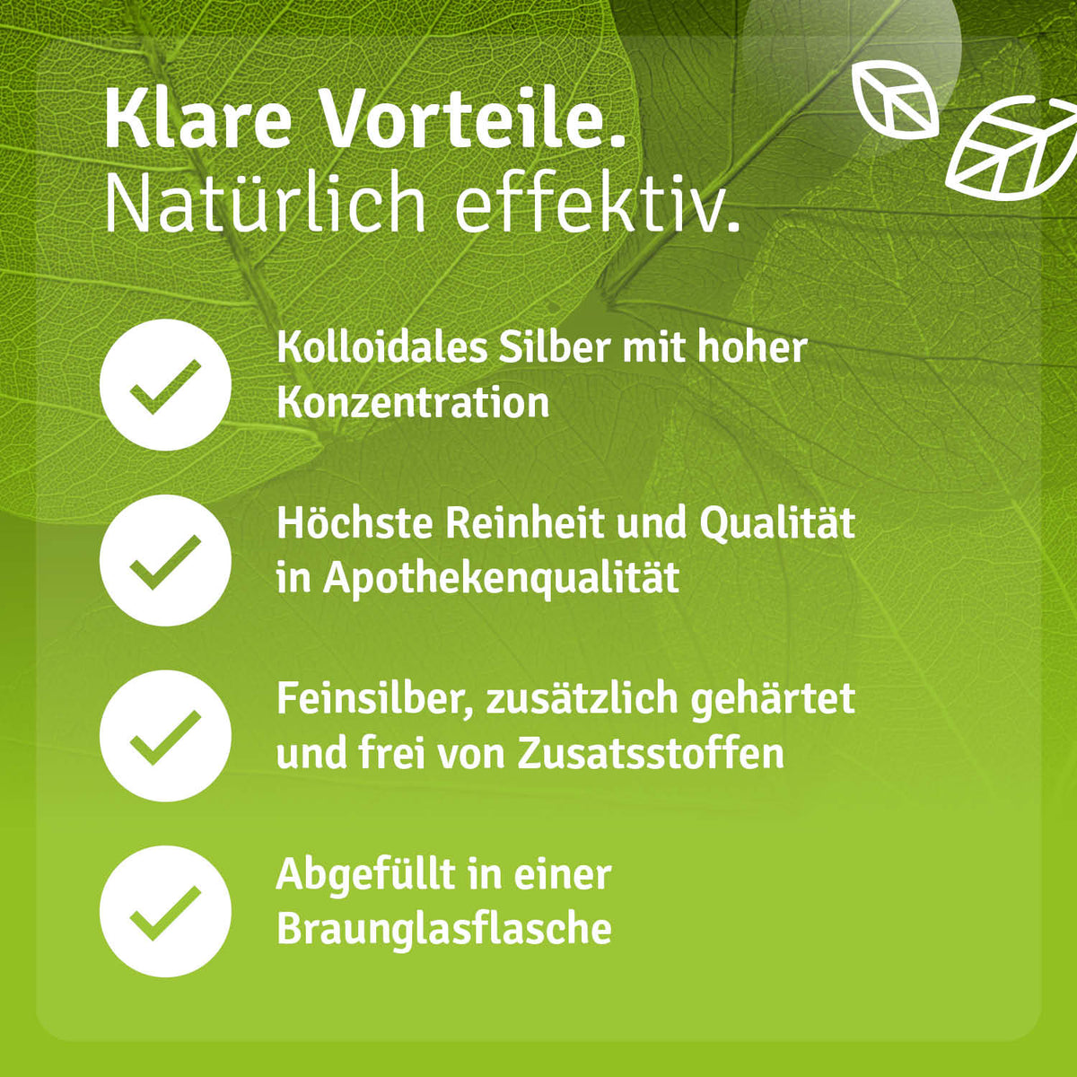 Kolloidales Silber 25ppm 500ml Vorteile
