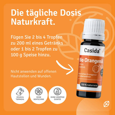 Orangenöl BIO zum Verzehr innerlich Anwendung