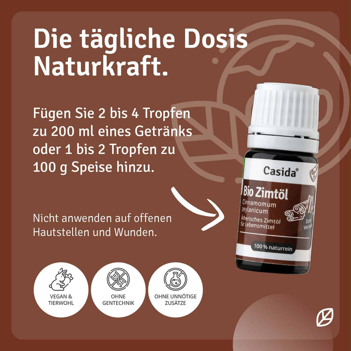 Zimtöl BIO zum Verzehr innerlich Anwendung